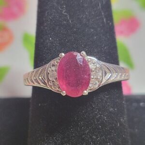 Niassa Ruby & Columbian Zircon Sterling Silver Ring